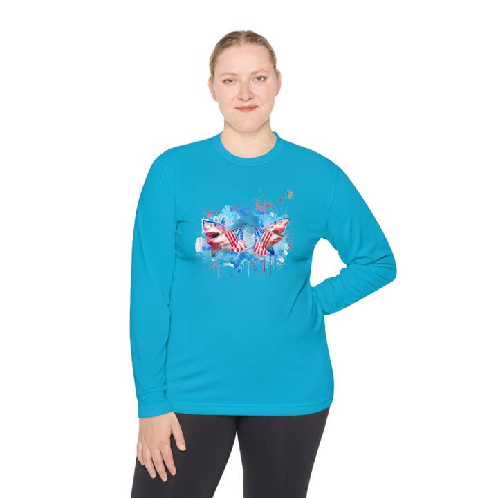 Unisex Lightweight Long Sleeve Tee for wholesale by 2 Sharks Apparel And More