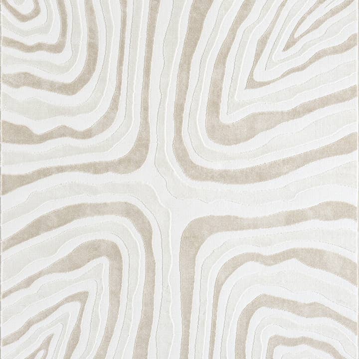 Abani Rugs - Wholesale Area Rug - Abani Neutral NTL190A Cream Beige Wave Area Rug