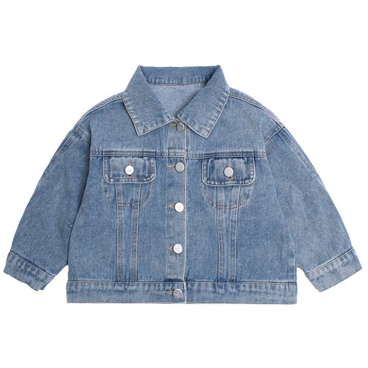 GirlyPirateCo - Wholesale Denim Jacket - Kids - Plain Blank Girls Denim Jacket Stylish Jean Outerwear 2-8Yrs3