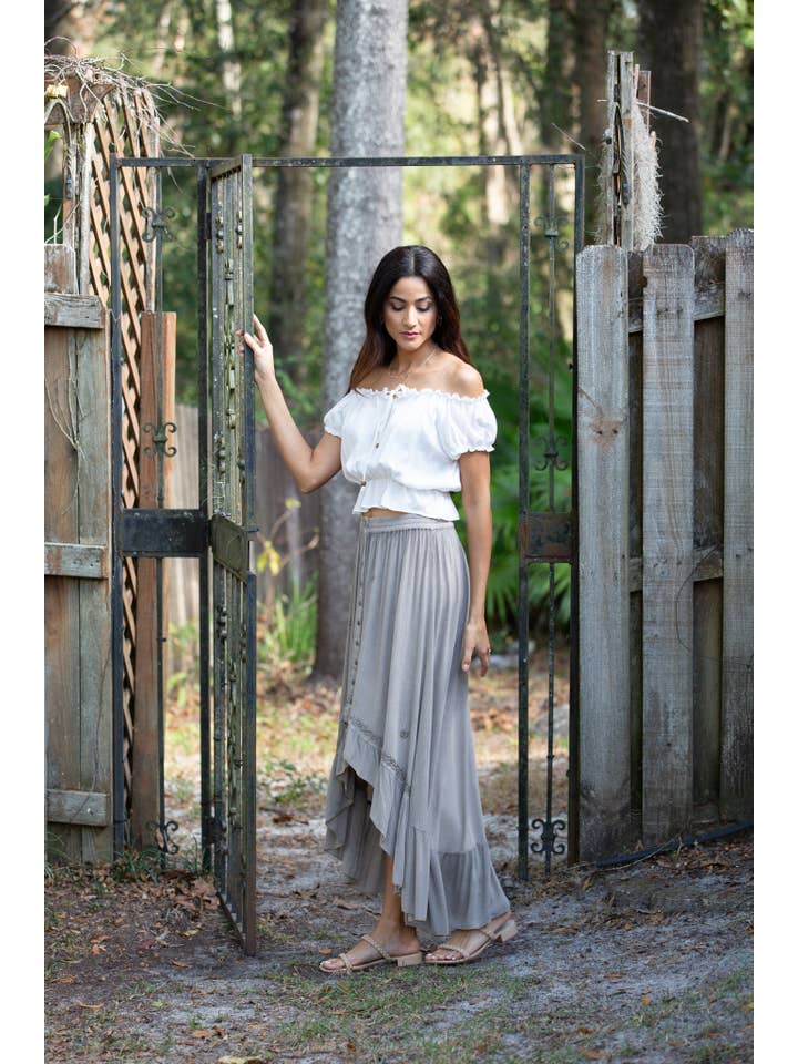 Sacred Threads - Wholesale Skirt - Women's - Bohemian Dipped Hem Skirt1