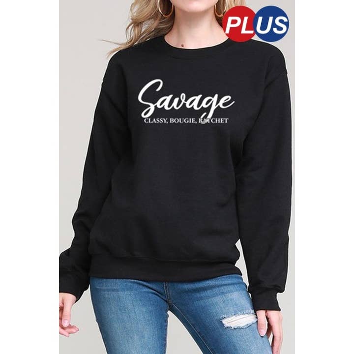 SAVAGE GRAPHIC SWEATSHIRT for wholesale by Clothing of America