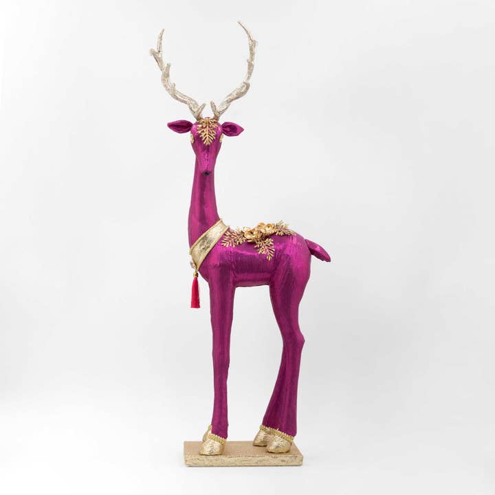 December Diamonds - Wholesale Decorative Figurine - 30in Standing Purple Deer