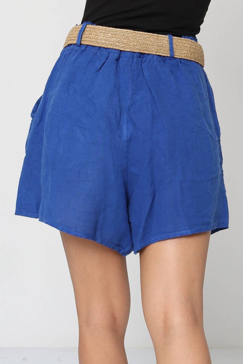 LÉA & LUC – wholesale Shorts – Dam – Shorts i 100 % linne med bälte REF. 50577