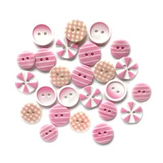 Tickle Me Pink Fancy Buttons for wholesale by Buttons Galore & More