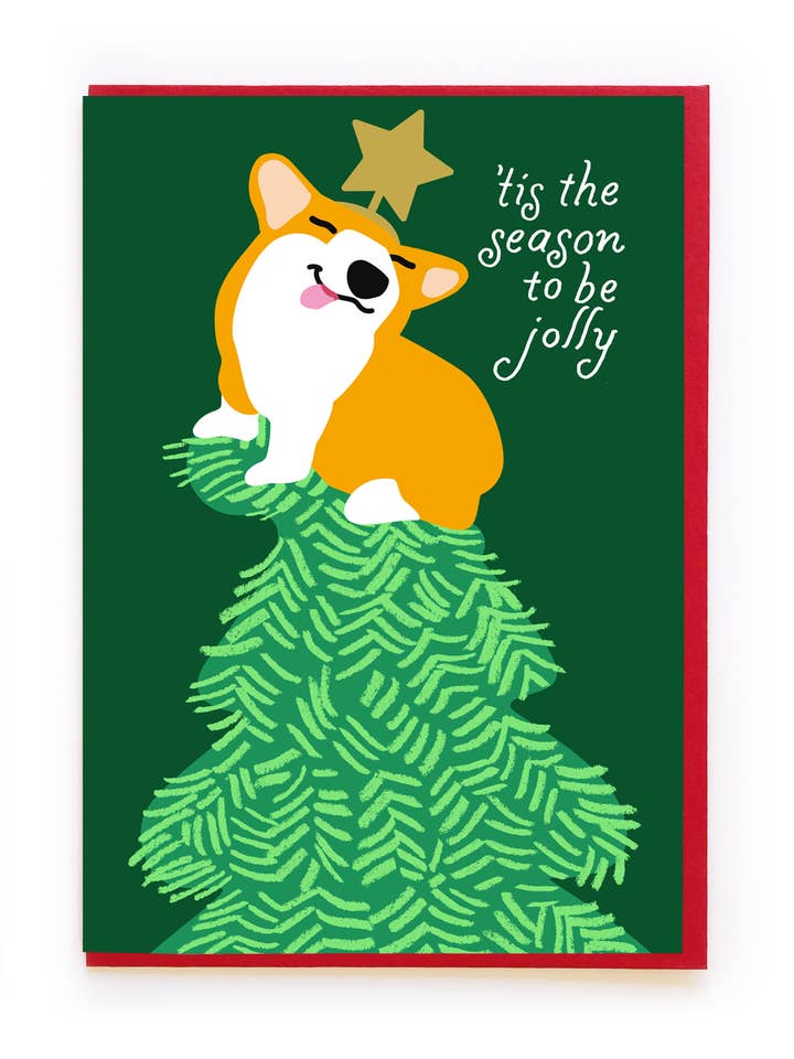 Biglietto di Natale con angelo Corgi per la vendita all'ingrosso da parte di Noi Publishing