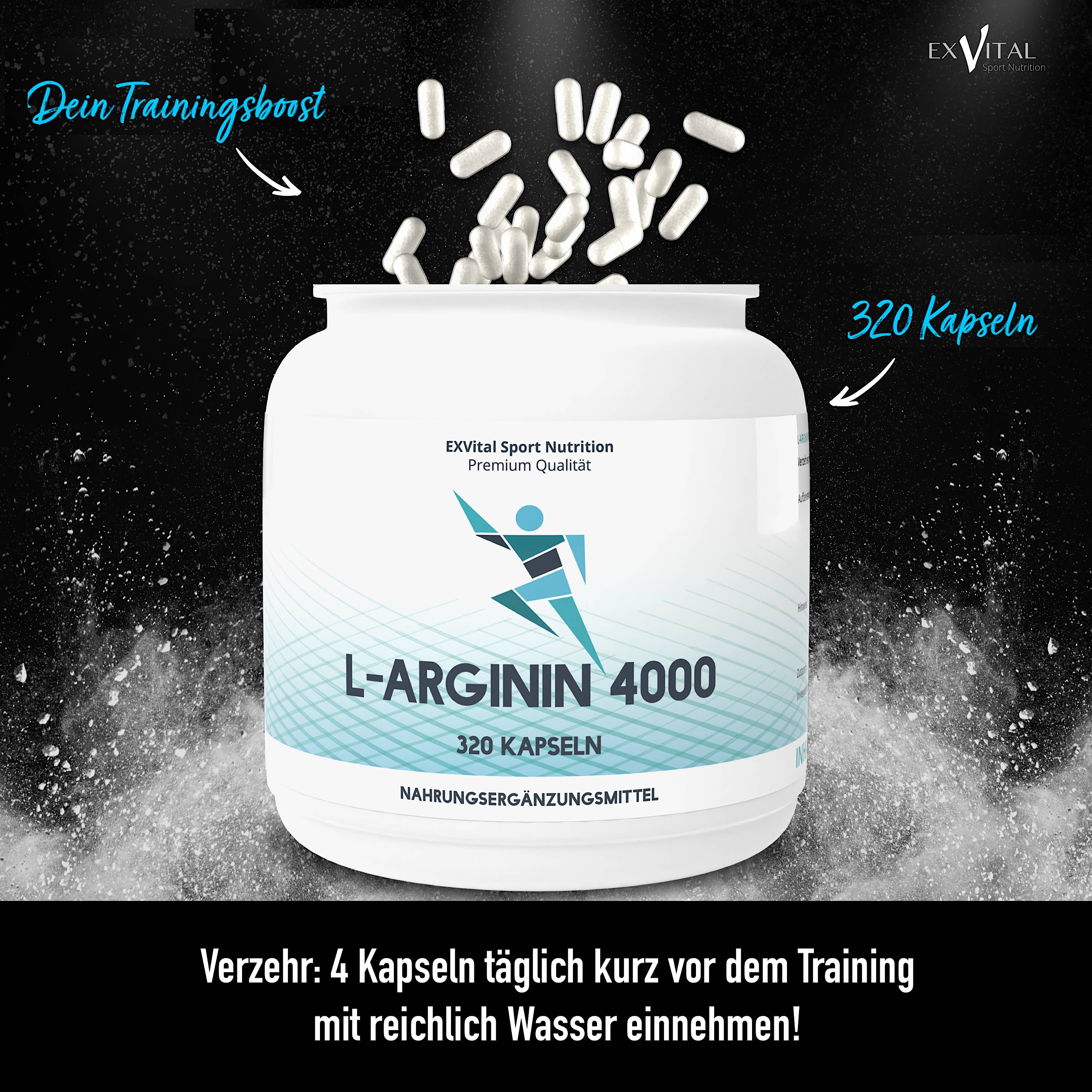 EXVital - Wholesale Oral Supplement/Vitamin - EXVital L-Arginine 4000 high dose, 320 capsules in German2