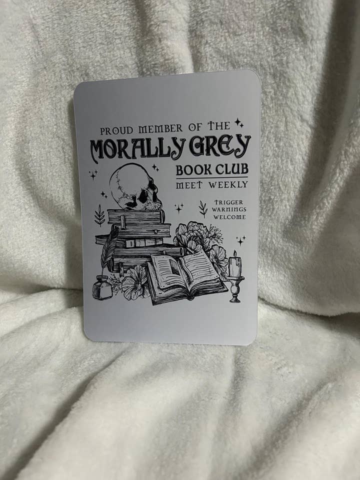 Morally grey book club ombre kindle e reader insert card for clear case, kindle accessory decoration, kindle, paperwhite, oasis12th gen for wholesale by Bookbestiesuk
