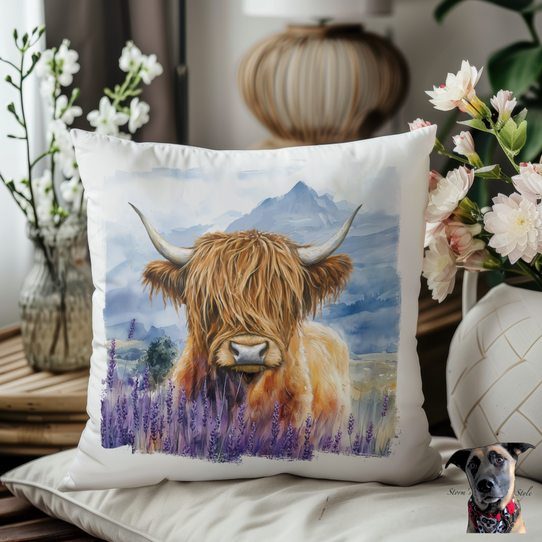 Storms Style – wholesale Throw/decorative pillow – Highland Cow Cushion - 4 designs1