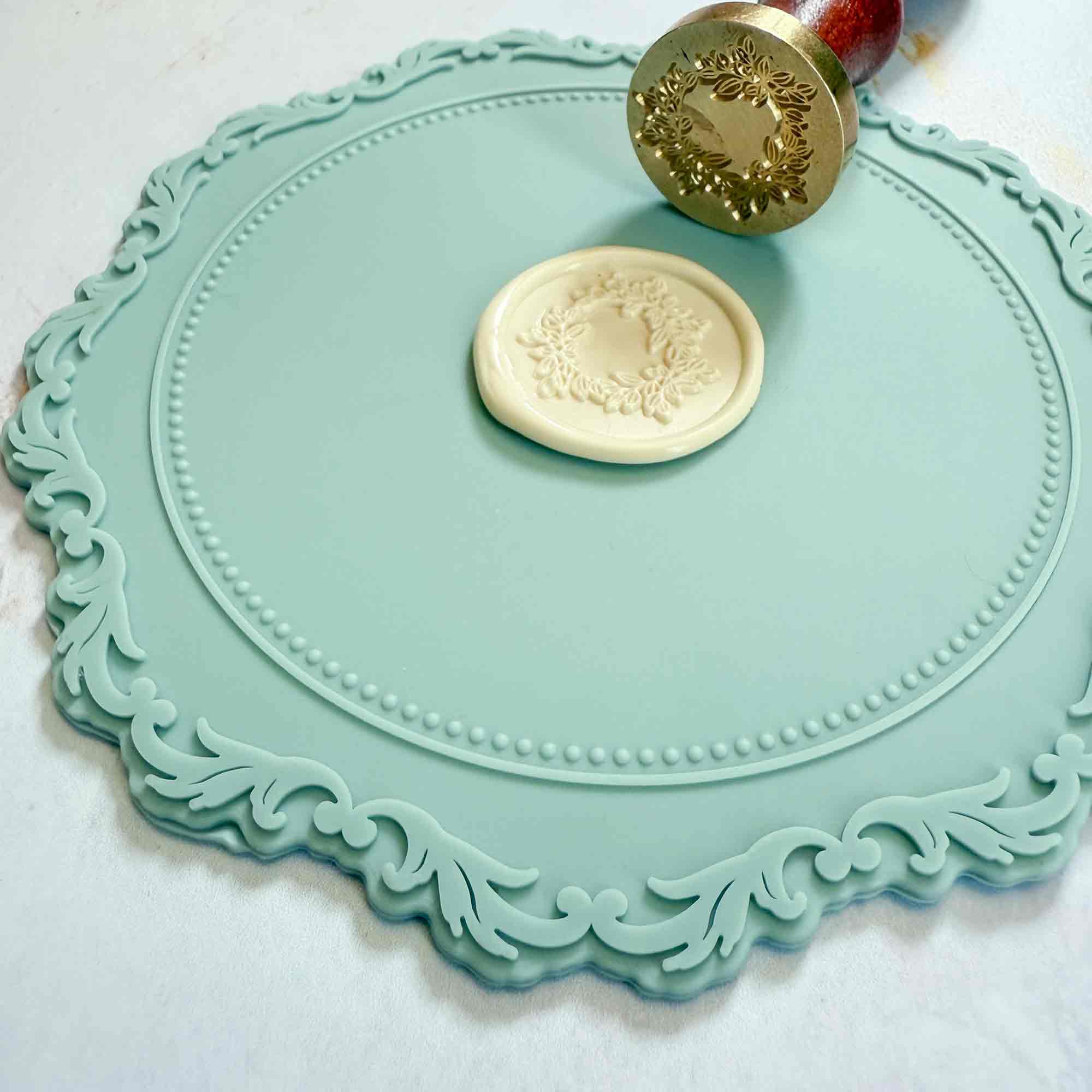 The Natural Paper Company - Wholesale Craft Tool - Silicone Wax Seal Mat in Dusky Blue2