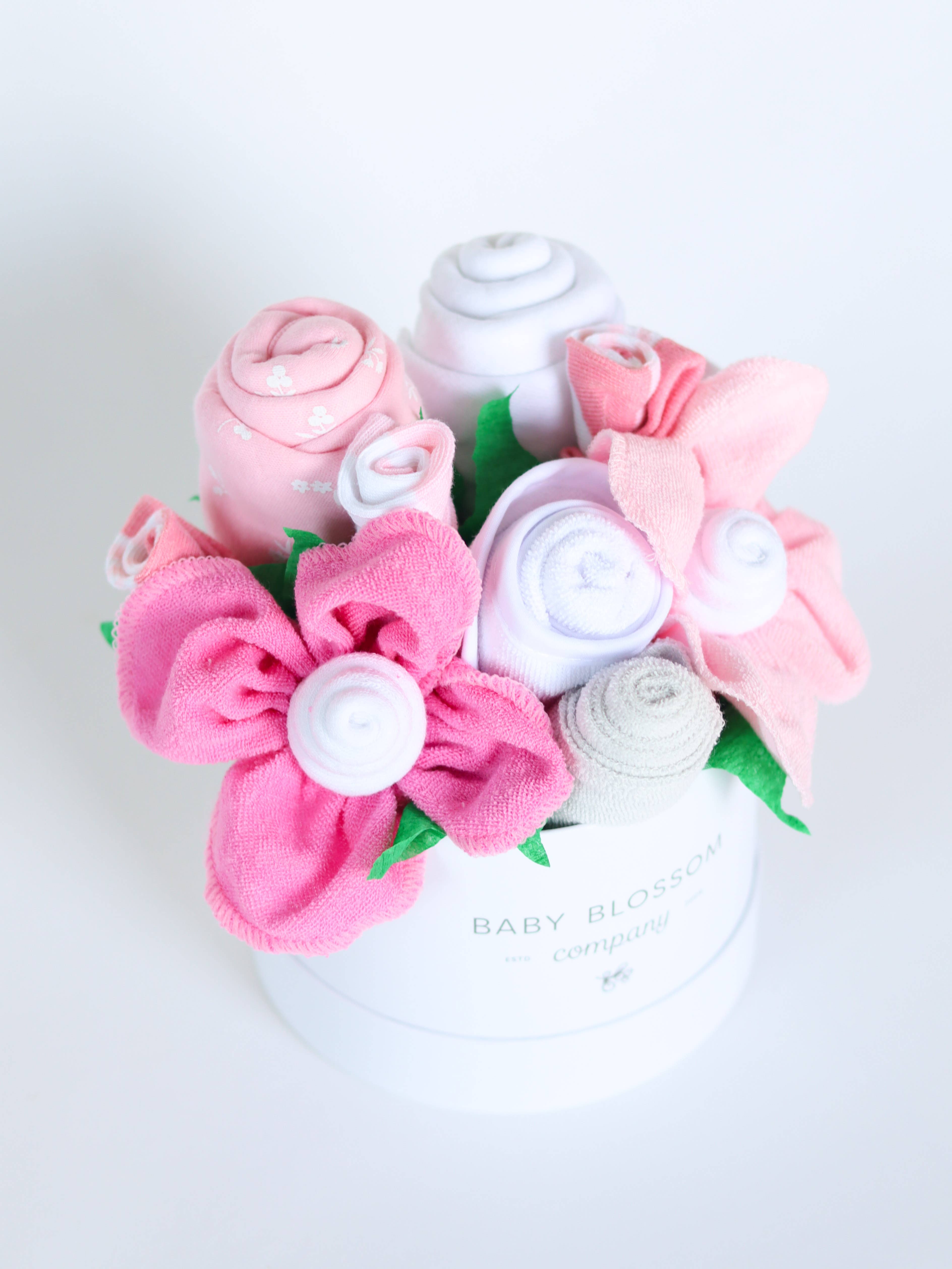 Baby Blossom Company - Wholesale New Mom Gift Box/Set - Petite New Mom Baby Girl Gift Box Bouquet -Floral3
