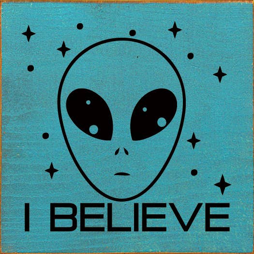 SAWDUST CITY – wholesale Sign – I believe (Alien) Sawdust City Wood Sign4