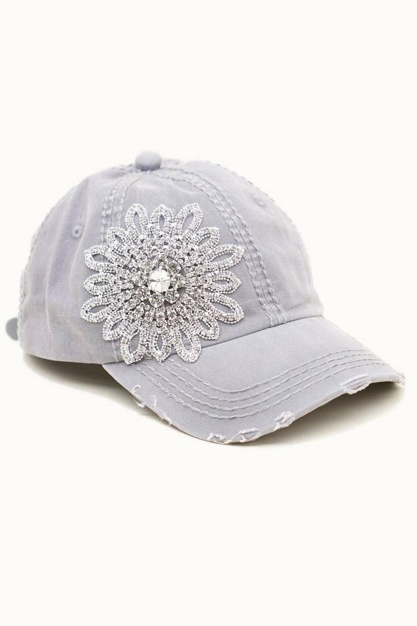 Olive & Pique - Wholesale Baseball Cap - Women's - Sunflower Bejeweled Glitz Cap, Adjustable4
