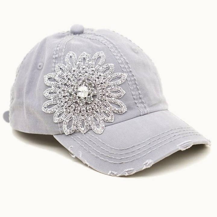 Olive & Pique - Wholesale Baseball Cap - Women's - Sunflower Bejeweled Glitz Cap, Adjustable4
