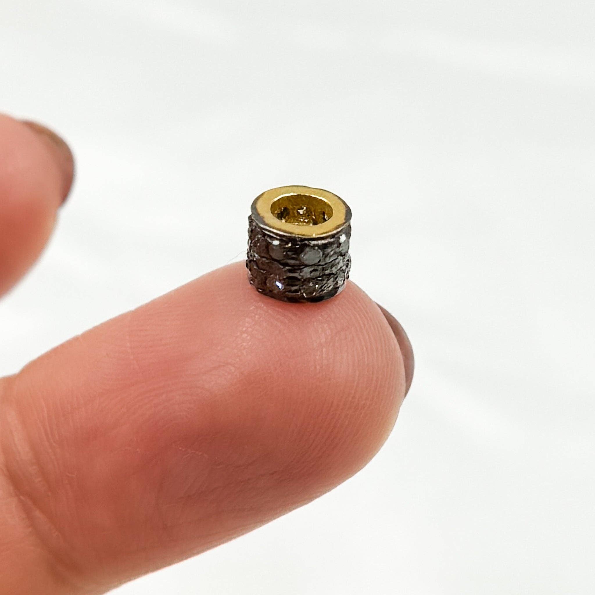 Tresor Jewelry Inc. - Wholesale Beads - DC838. Diamond & Sterling Silver Rondelle Spacer Bead7