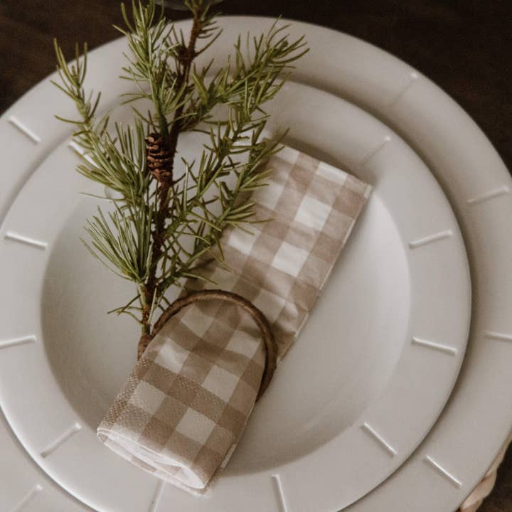 Pearls of Parchment - Venta al por mayor Servilletas desechables - Servilletas de Almuerzo a Cuadros Beige Búfalo – 20 unidades1