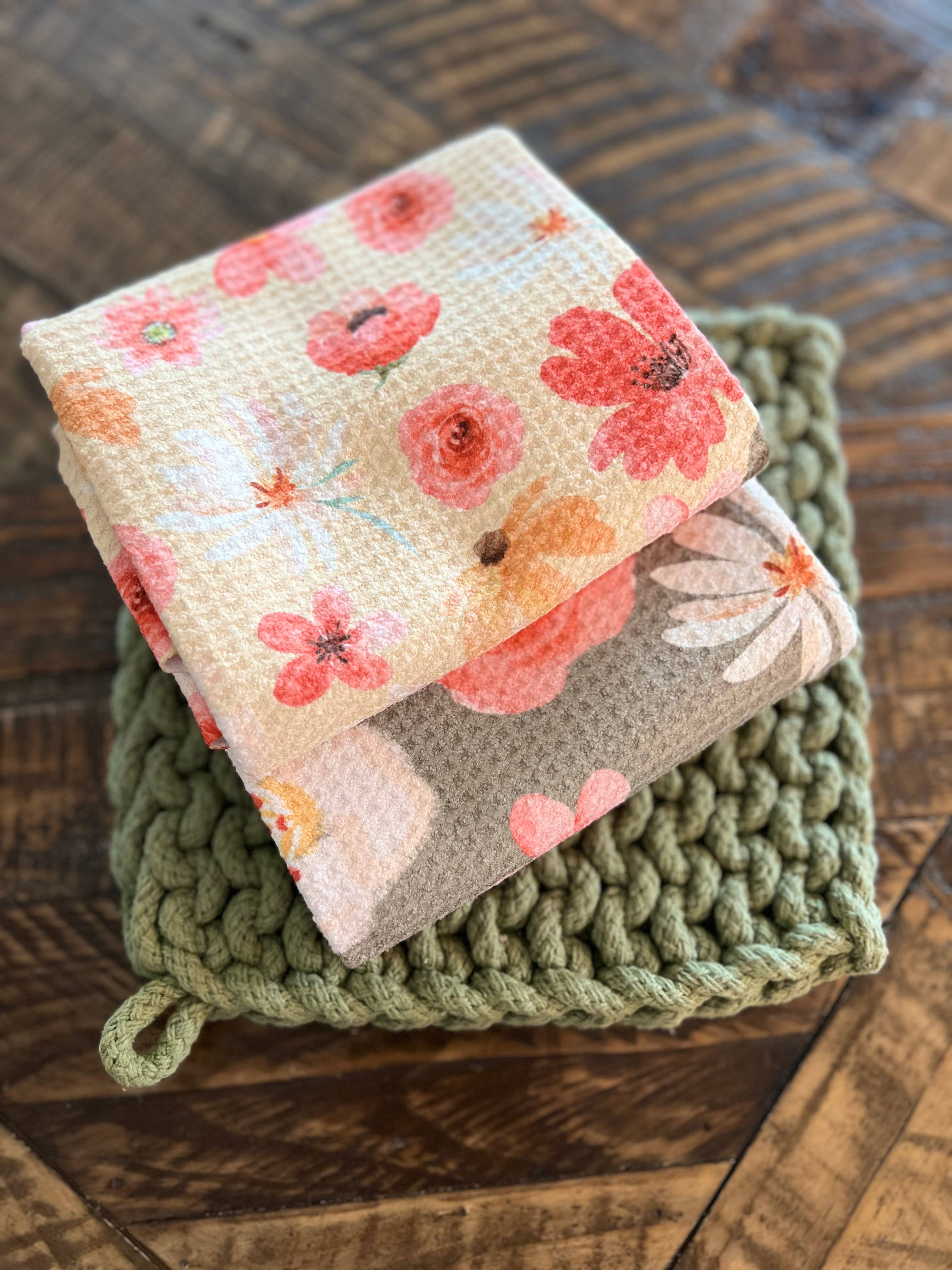 ROOM and PORCH - Wholesale Tea Towel - Happy Flower - Yellow - Hand/Tea Towel - Recycled Microfiber1