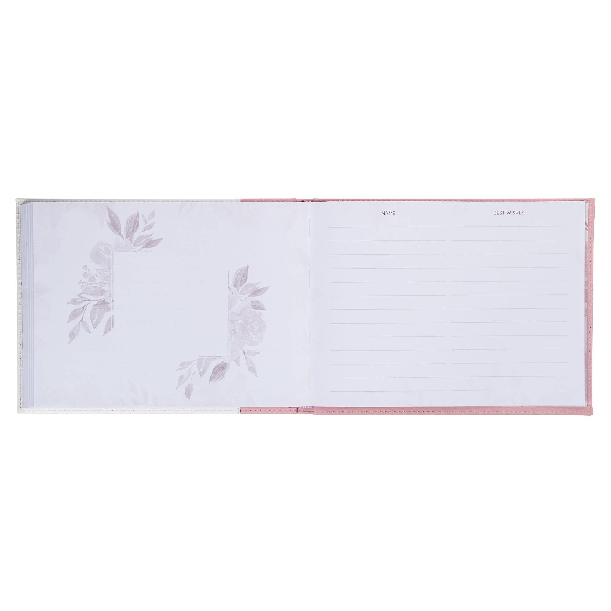 Christian Art Gifts - Vente Livre d'or - Livre d'hôtes Pink/White Floral Mr. & Mrs.5