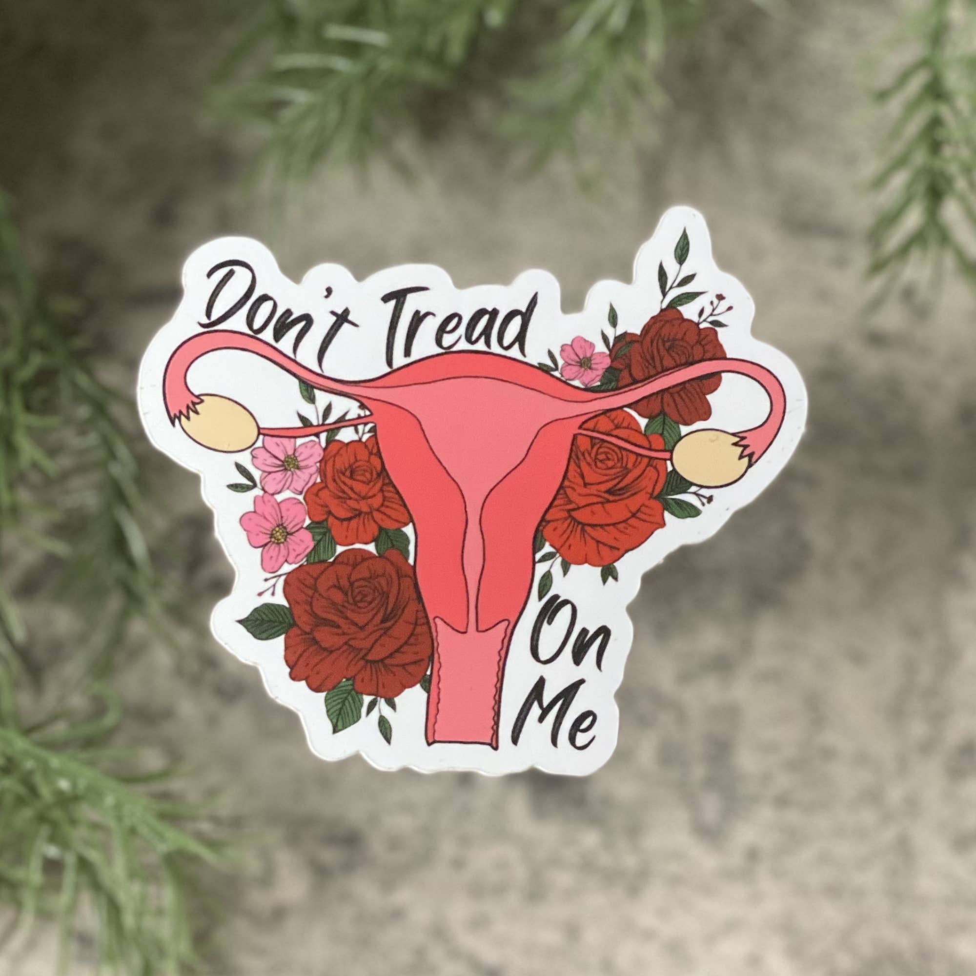 Beautiful Mind Design - Venta al por mayor Pegatina - Pegatina de vinilo Don't Tread on Me, útero femenino, paquete de 5