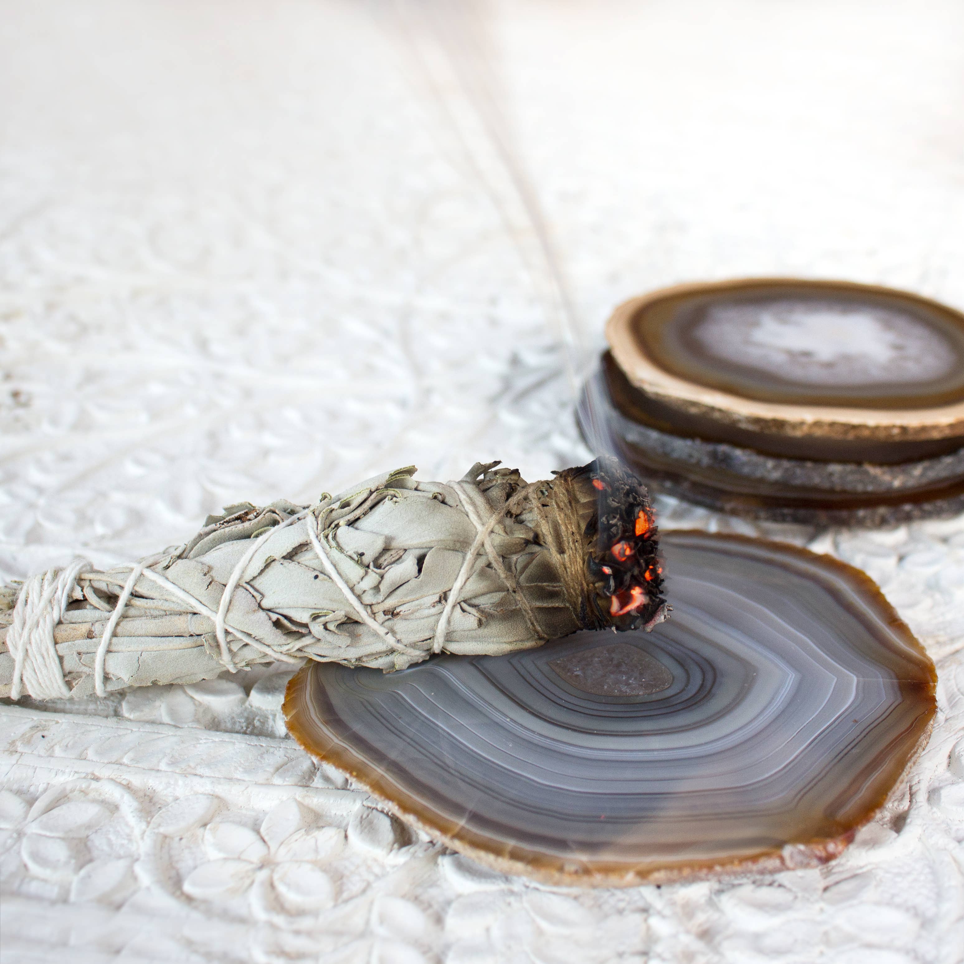 Hiouchi Jewels | Rose & Bolt Grateful Dead Jewelry - Wholesale Coasters - Agate Crystal Coaster Set5