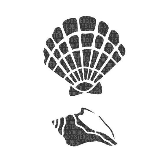 Shoal Bay Sea Shells Stencil voor wholesale door The Stencil Studio