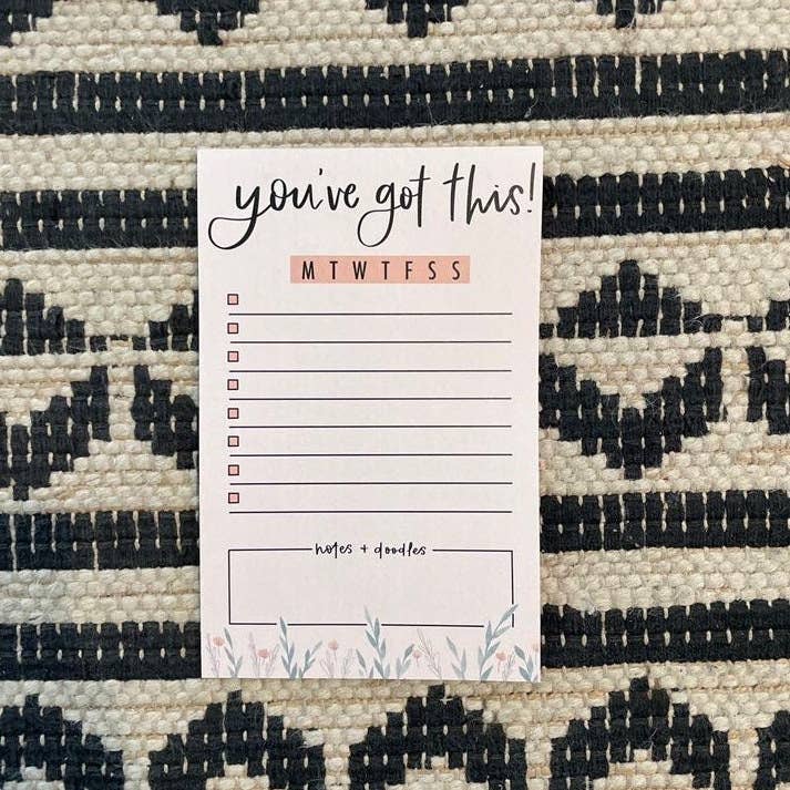 Printed Motivational Daily to Do List Notepad (25 Sheet) | Tear-off Pad | Checklist Pad, Reminders and Appointments With Magnet for wholesale by Fiddles & Fern