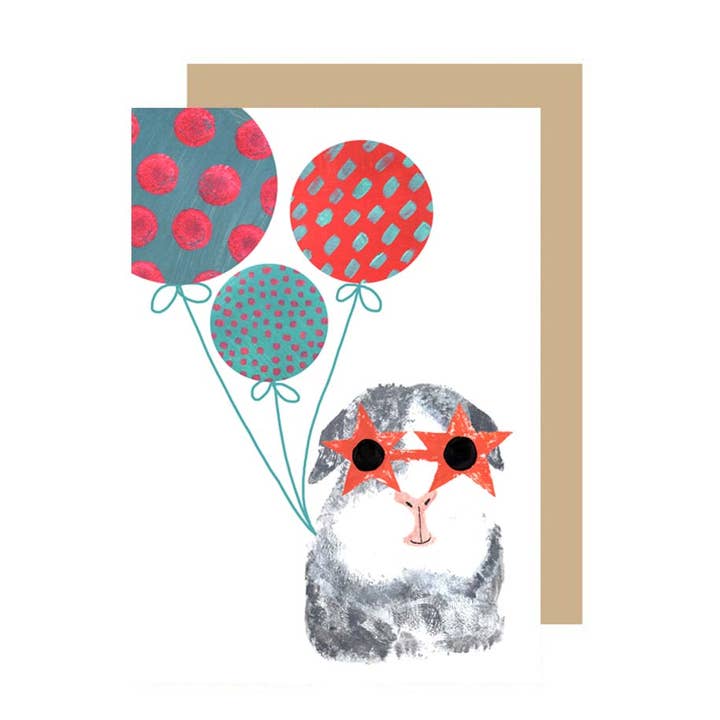 CC07- Guinea Pig with Sunglasses and Balloons for wholesale by IzziRainey