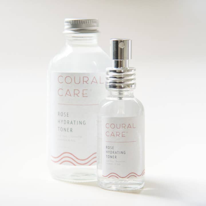 1oz Rose Toner Spray and 4oz Refill for wholesale by Coural Care