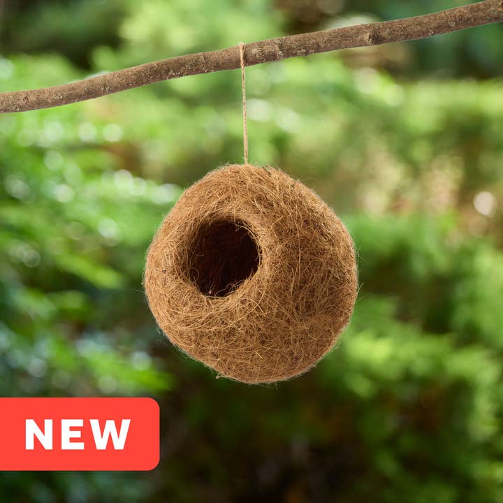 Coconut Fiber Artisan Bird Nester - Fair Trade for wholesale by GeoCentral