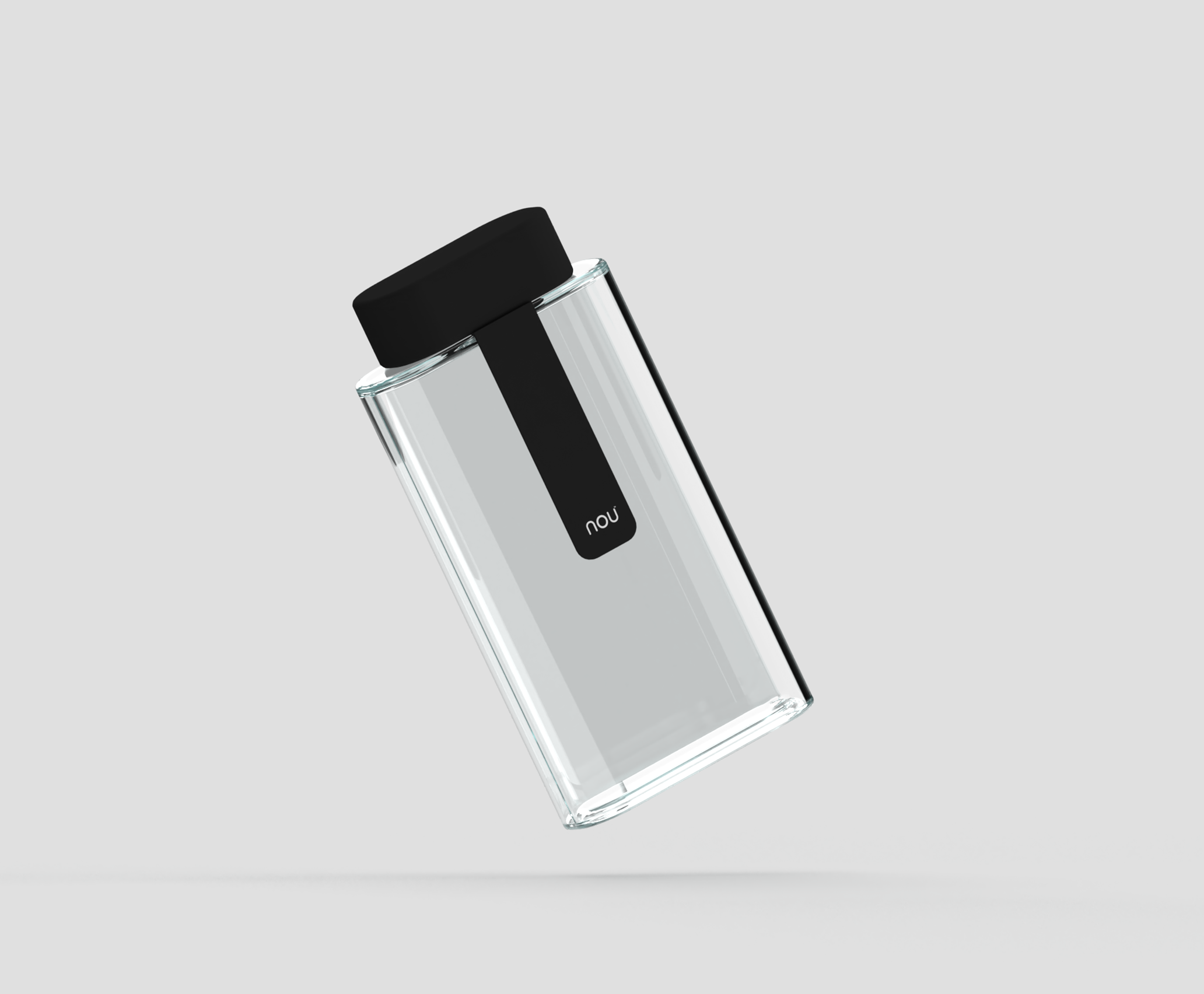 NOU Bottle - Wholesale Water Bottle - Designer Flat Water Bottle - NOU Bottle - Classic Black2