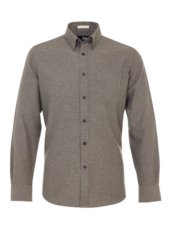 Camicia in Flanella Spazzolata Beige per la vendita all'ingrosso da parte di American Heritage