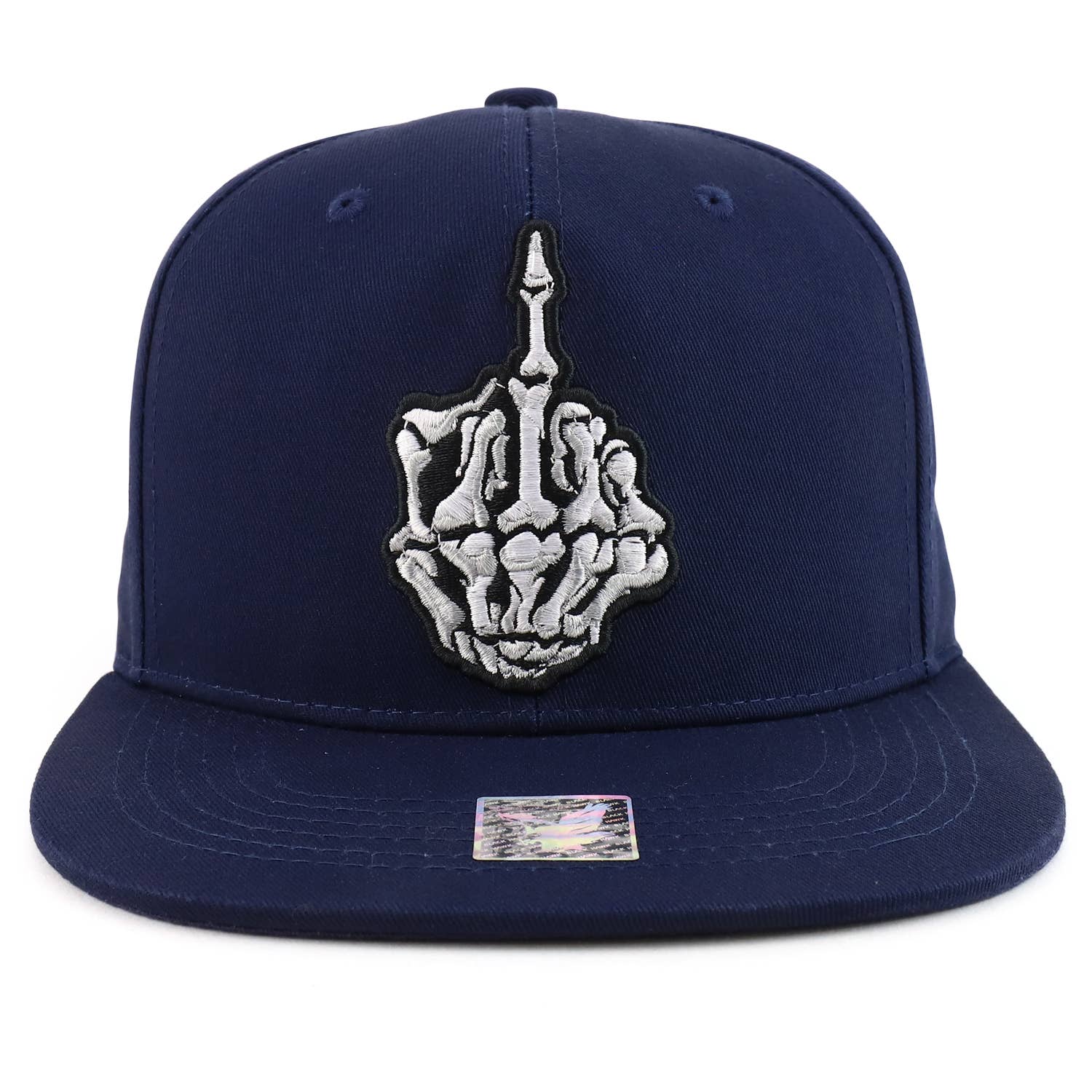 Trendy Apparel Shop – Boné - Unissexo por atacado – Boné Snapback Flatbill Bordado Esqueleto13