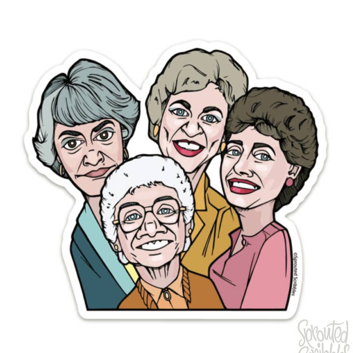 Golden Girls Sticker | Waterproof Vinyl Decal for wholesale by Sprouted Scribbles
