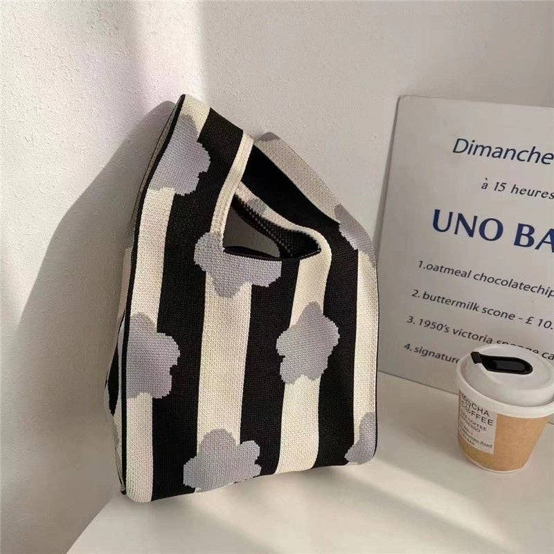 FurDecoration – Sacola - Mulher por atacado – Mala de pulso em malha de malha com mini abertura de cor contrastante3