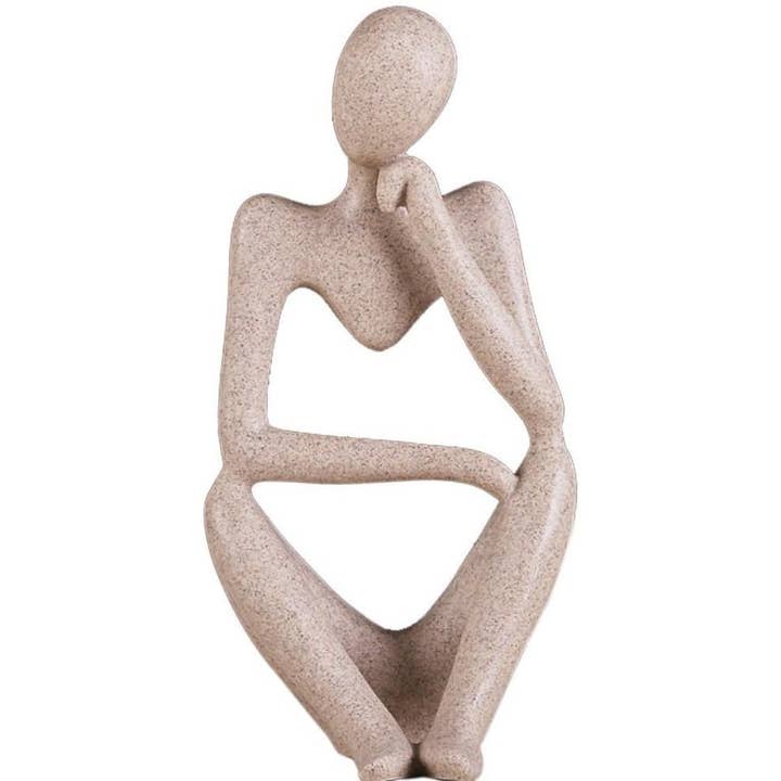 OMA - Eclectic Home - Wholesale Sculpture - Thinker Thinking Man Statue Modern Abstract Home Decor - 10"