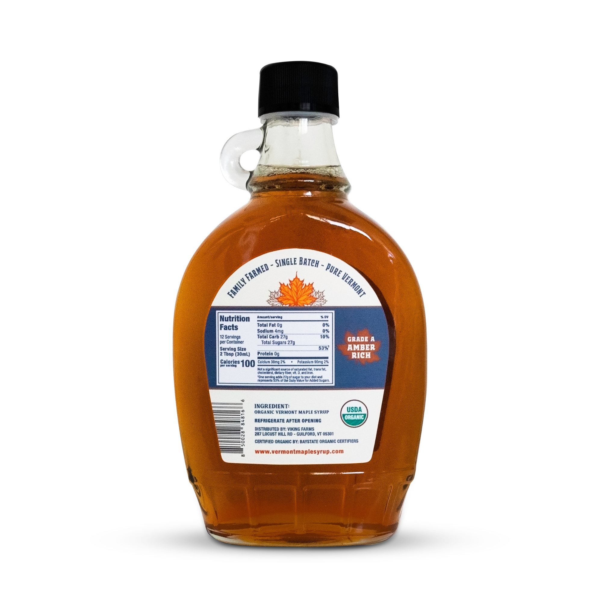 Vermont Maple Syrup – wholesale Maple syrup – Amber Organic Vermont Maple Syrup - Glass Flask1