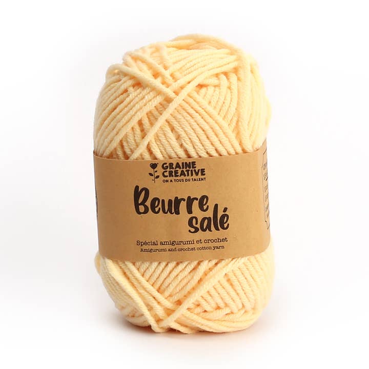 Graine Créative - Wholesale Yarn - LIGHT YELLOW COTTON YARN 27G APPROX 55M - AMIGURUMI SALTED BUTTER0