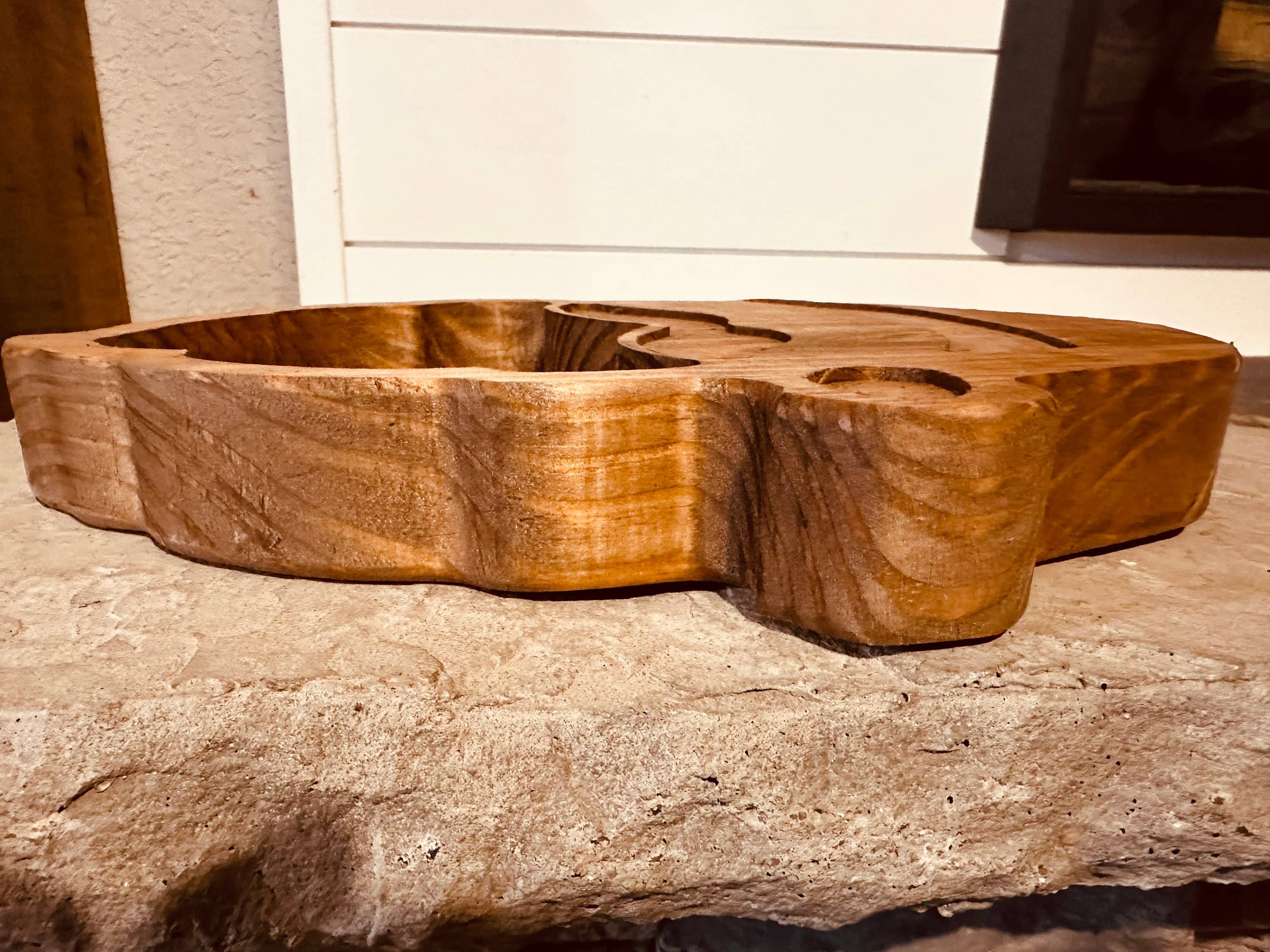 McCain's Furniture Co - Wholesale Candle Holder - Santa Bundle of 5 Candle-Ready Wooden Bowls - Candle Holder5