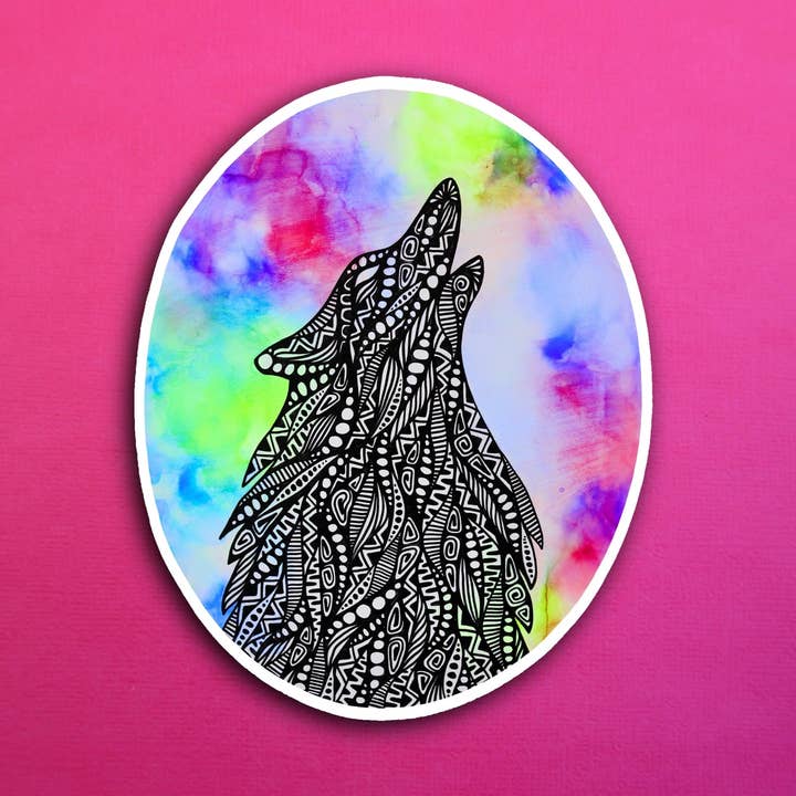 Ink Wolf Sticker (WATERPROOF) for wholesale by Zenspire Designs