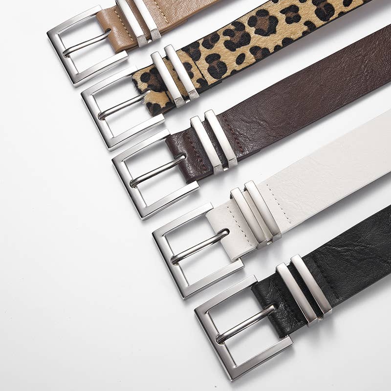 Lily Clothing - Vente Ceinture – femme - CEINTURE IMPRIMÉ LÉOPARD POLYVALENTE ROSE-BOUCLE_CWABE11987