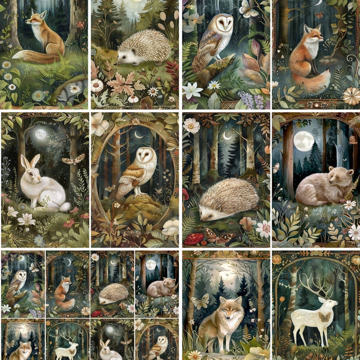 Skovdyr v1 Decoupage Rispapir - A4 - 6 stk – Håndværk for engroshandel hos Craft Kreatively