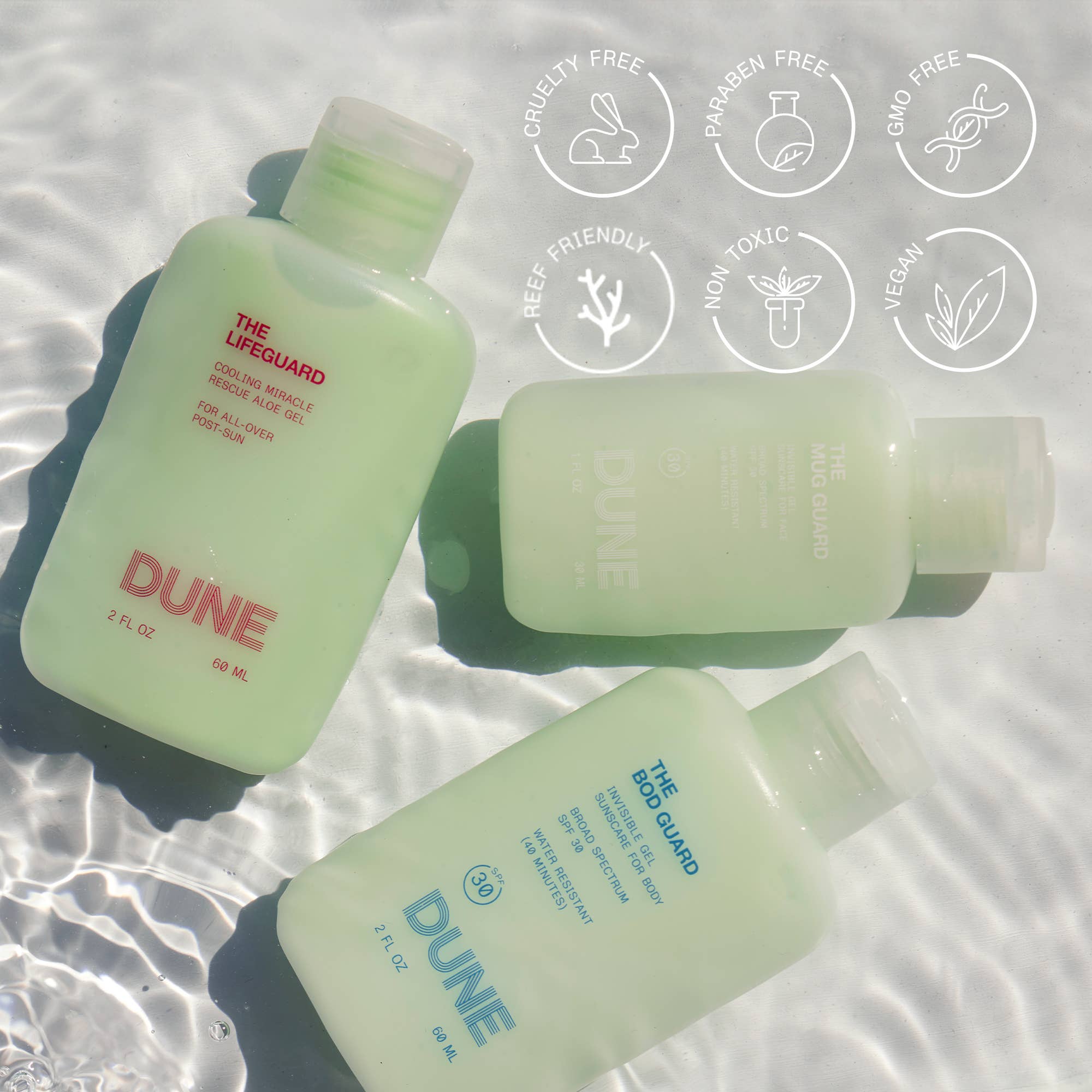 DUNE Suncare - Wholesale Sunscreen - The Jetsetter Gelly Pack - TSA - approved Travel minis5