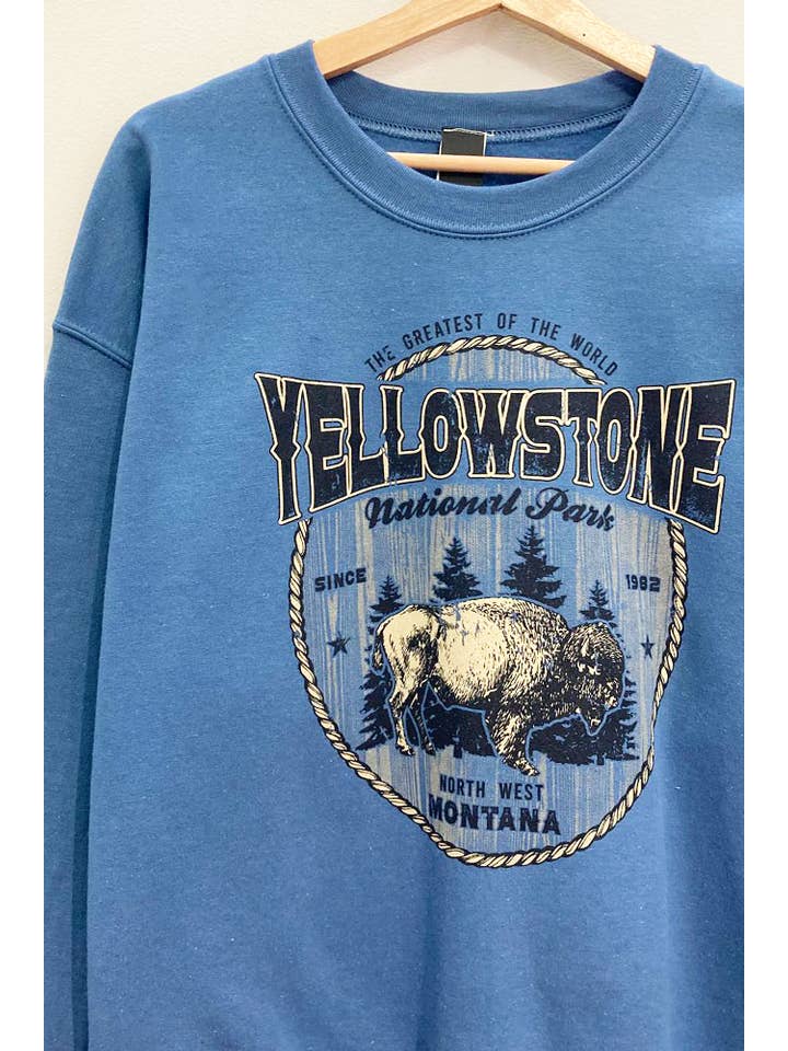 INDIGO Yellowstone Buffalo Sweatshirt for wholesale on Faire