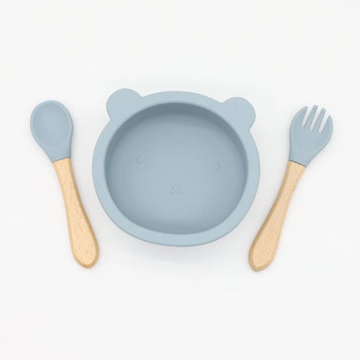 MyKids-USA® - Wholesale Bowl - Kids & Baby - Baby Bear Shape Food Training Silicone Bowl With Spoon Table12