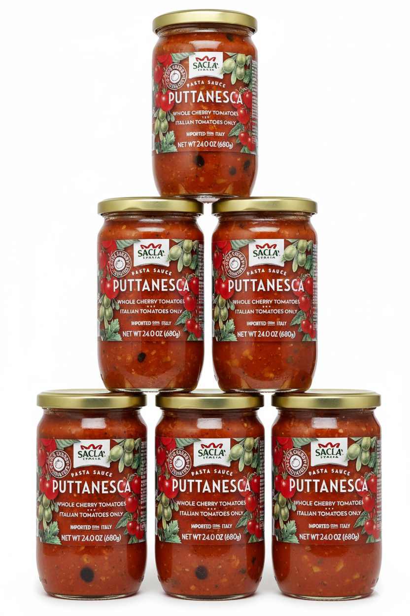 Sacla - Wholesale Pasta Sauce - Sacla Italy Puttanesca Cherry Tomato Pasta Sauce 6x24oz1