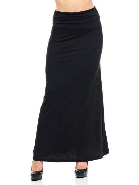 USA Fashion - Wholesale Skirt - Women's - Buttery Smooth Basic Plus Size High Waist Maxi Skirt3