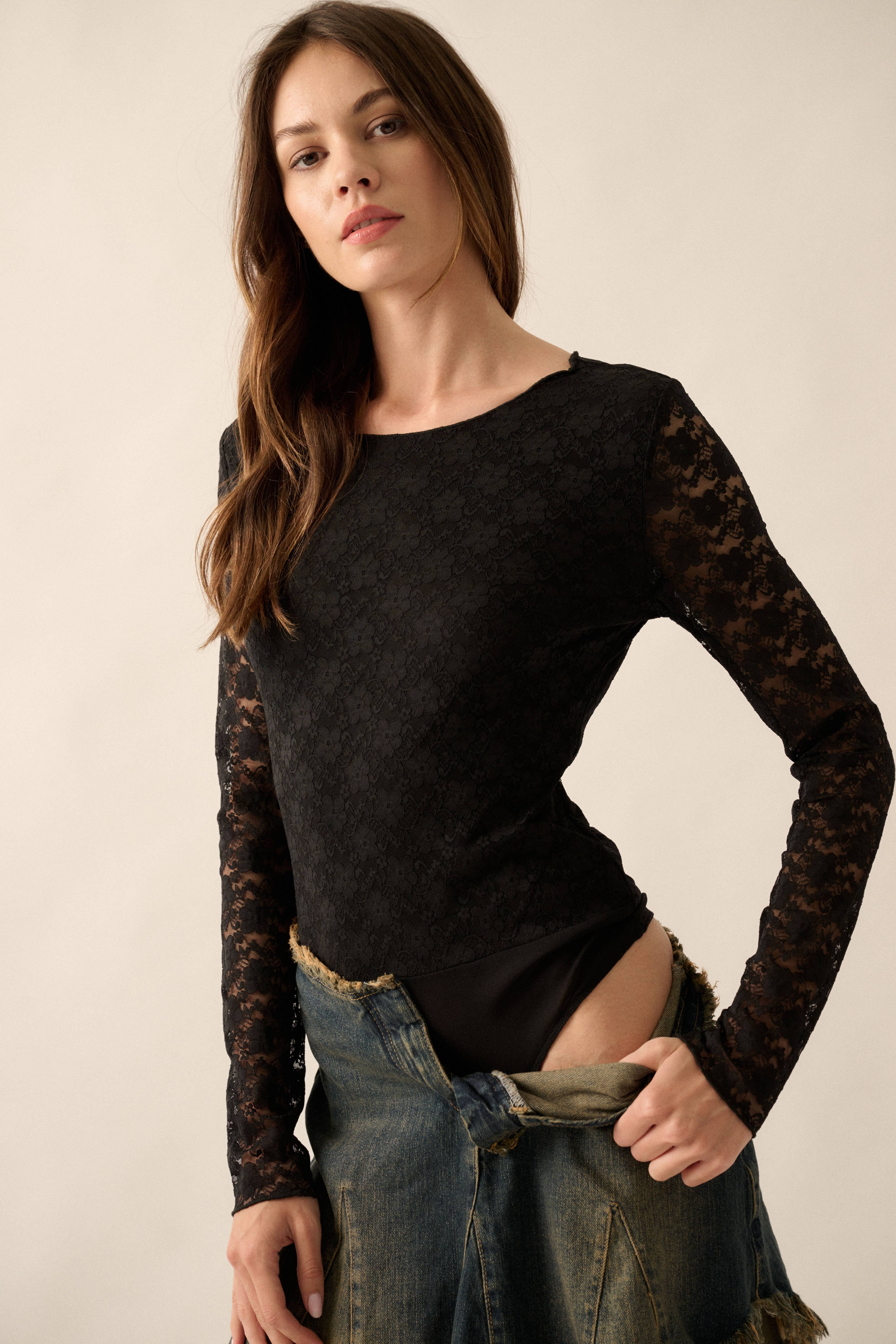 Promesa USA - Vendita all'ingrosso Body - Donna - Body in pizzo floreale8