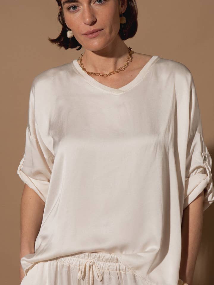 Marilou Silk Top for wholesale by Tilley & Grace