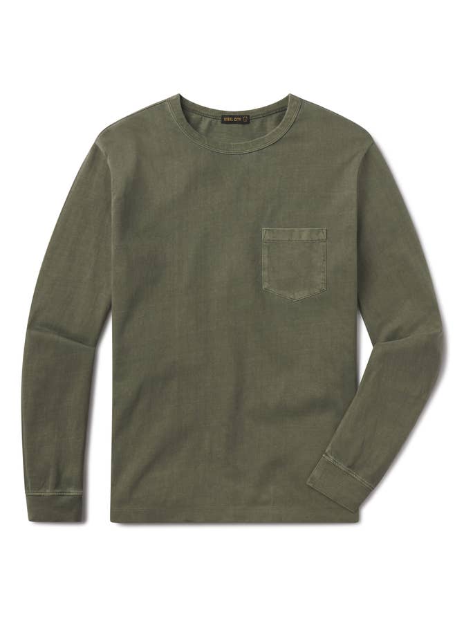 Långärmad ficka T-shirt för wholesale av Steel City