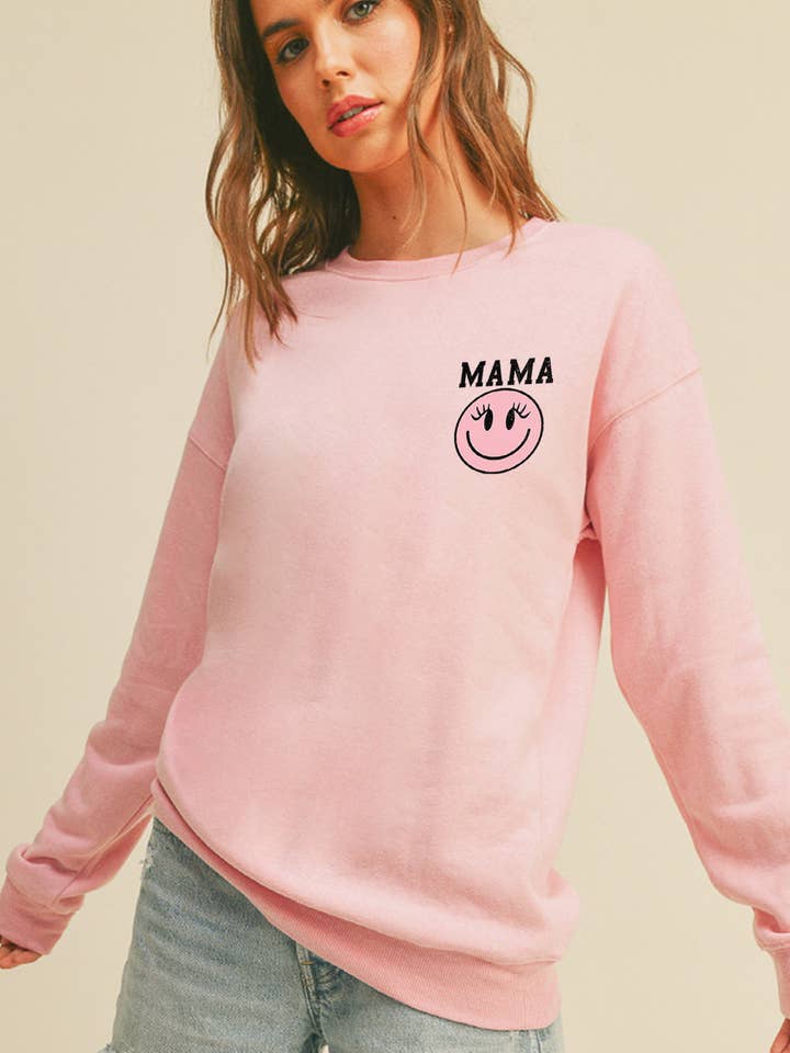 Sudadera estampada Mama Smile para venta al por mayor de Honestee