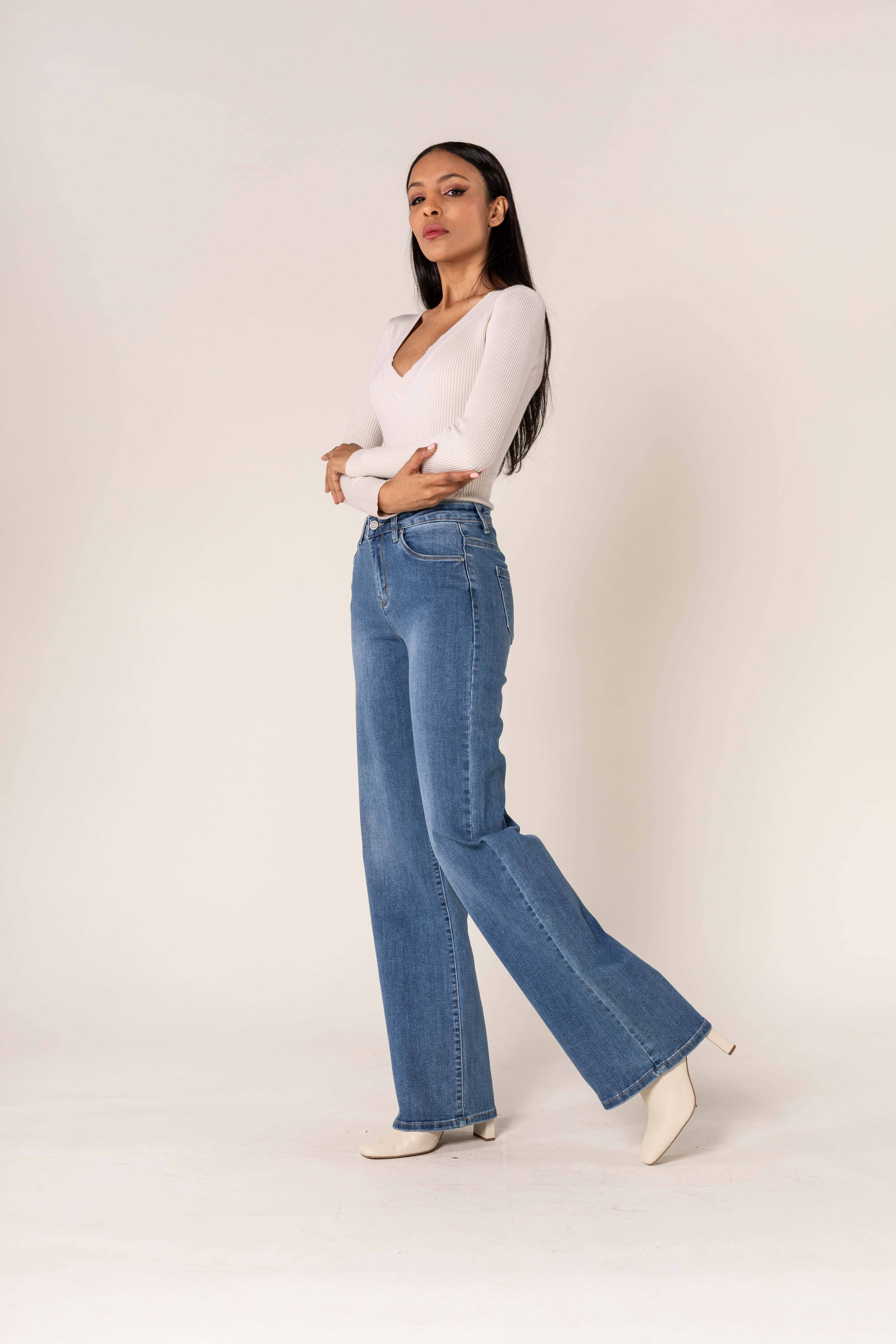 Nina Carter - Wholesale Jeans - Women's - TALL P211 high-waisted flare jeans2